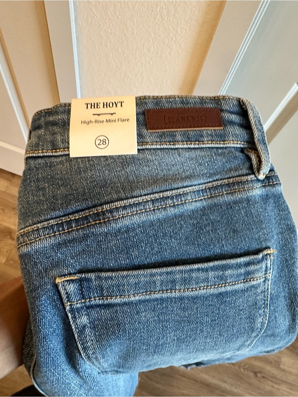 Blank NYC High-Rise Mini Flare Jeans in Light Blue - Picture 2 of 3
